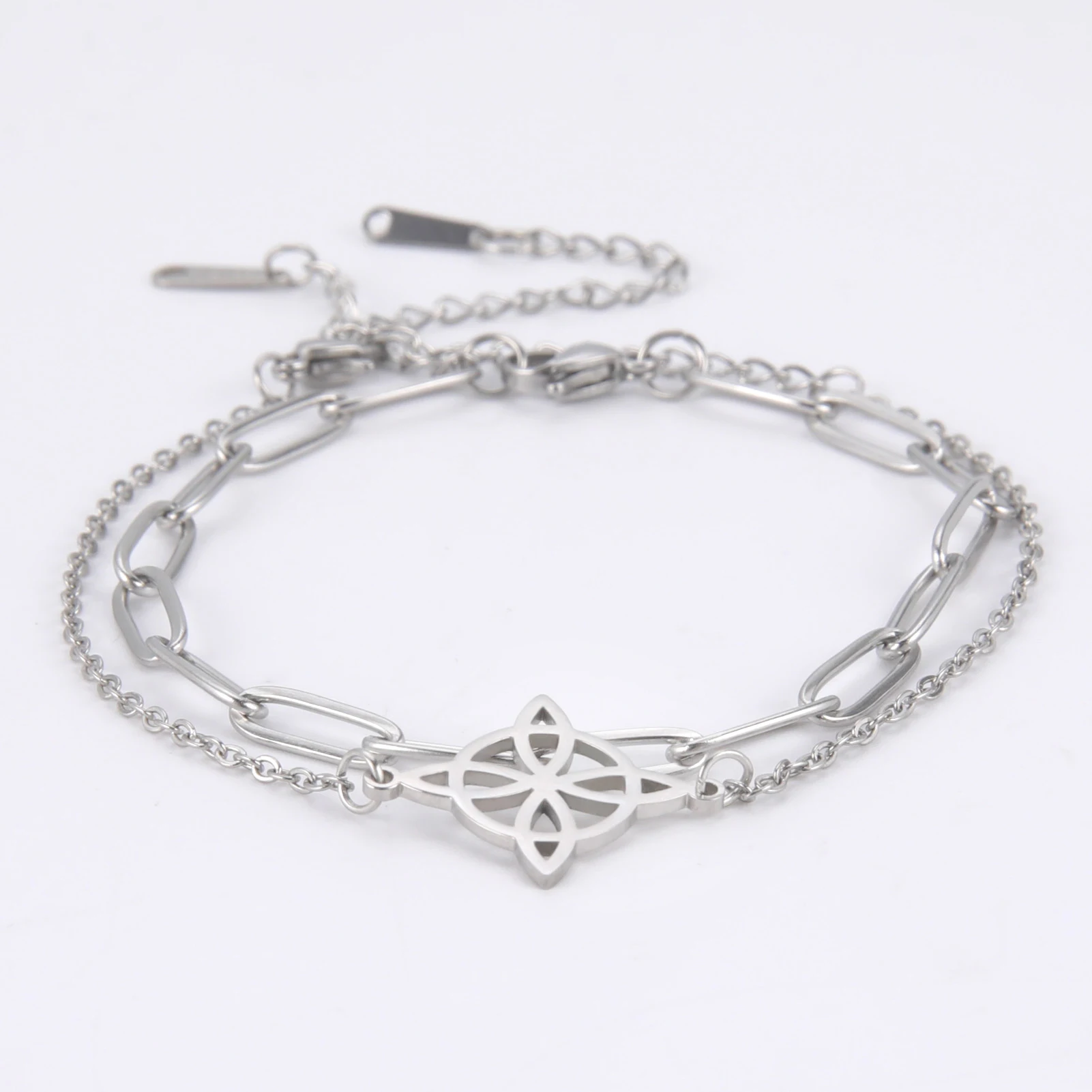 Frauen Bohemian Layered Keltische Knoten Fußkettchen Sommer Strand Perle Kette Auf Fuß Hexe Knoten Knöchel Armbänder Für Frauen Bein Kette Schmuck – Detail 14
