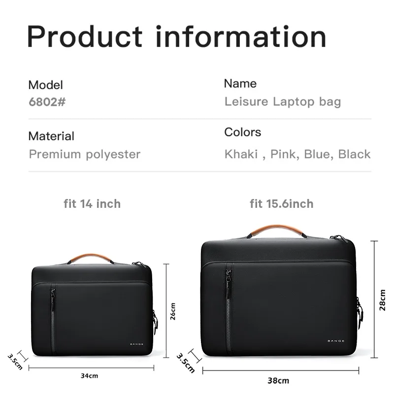 BANGE Protective Laptop Sleeve Case for 13.3 14 15.6 16 Inch New MacBook Pro M3 Max M2 M1 Slim Carrying Laptop Bag Men Women