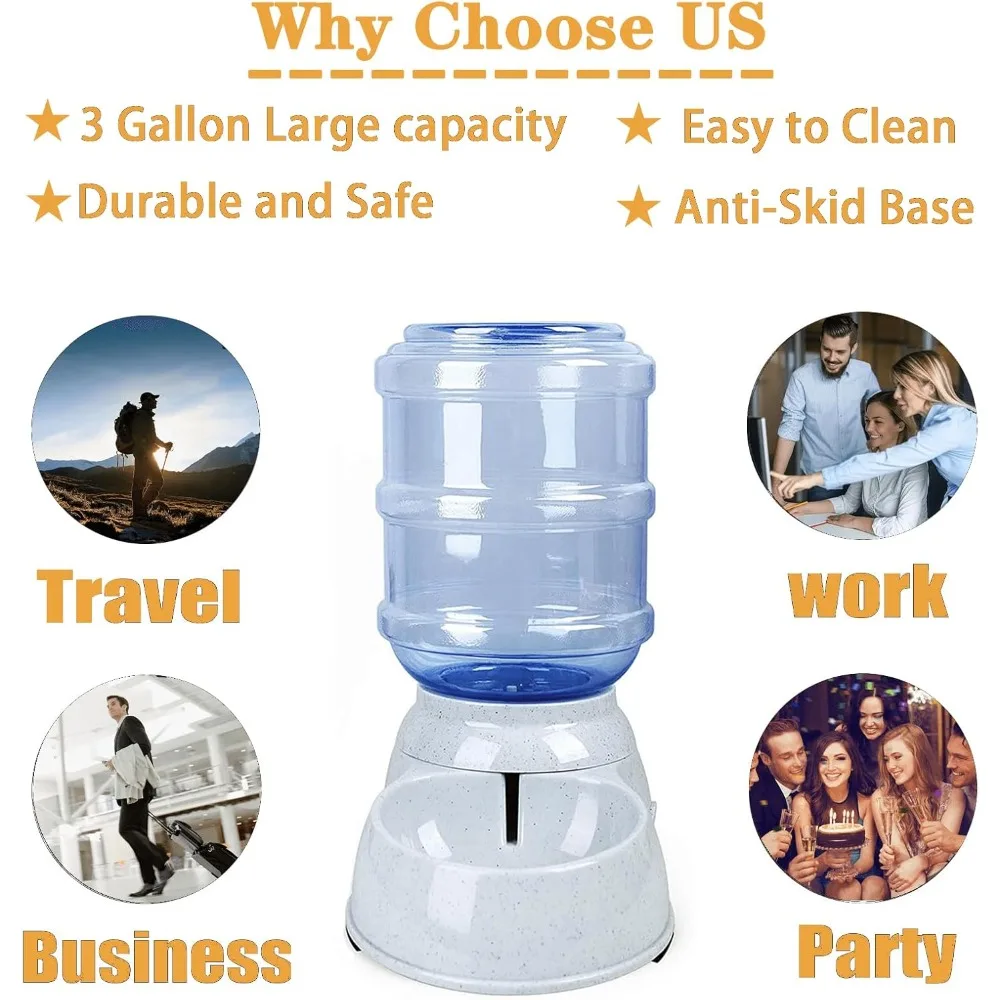 11L Automatic Dispensing Drinker Pet Feeder Drinking Bottle Cats Automatic Water Reservoi Convenient Pet Basin Bowl Food Utensil - view 3