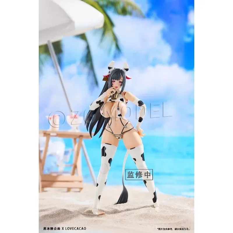 Black Candy Project 1/12 Milky White Cow Girl Action Figure 160mm 25 Articulation Points 3 Faces 2 Hair Pieces Thruster