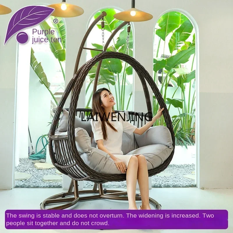 HLZ Double Balcony Cradle Chair Indoor Swing Hanging Basket Chair Outdoor Home