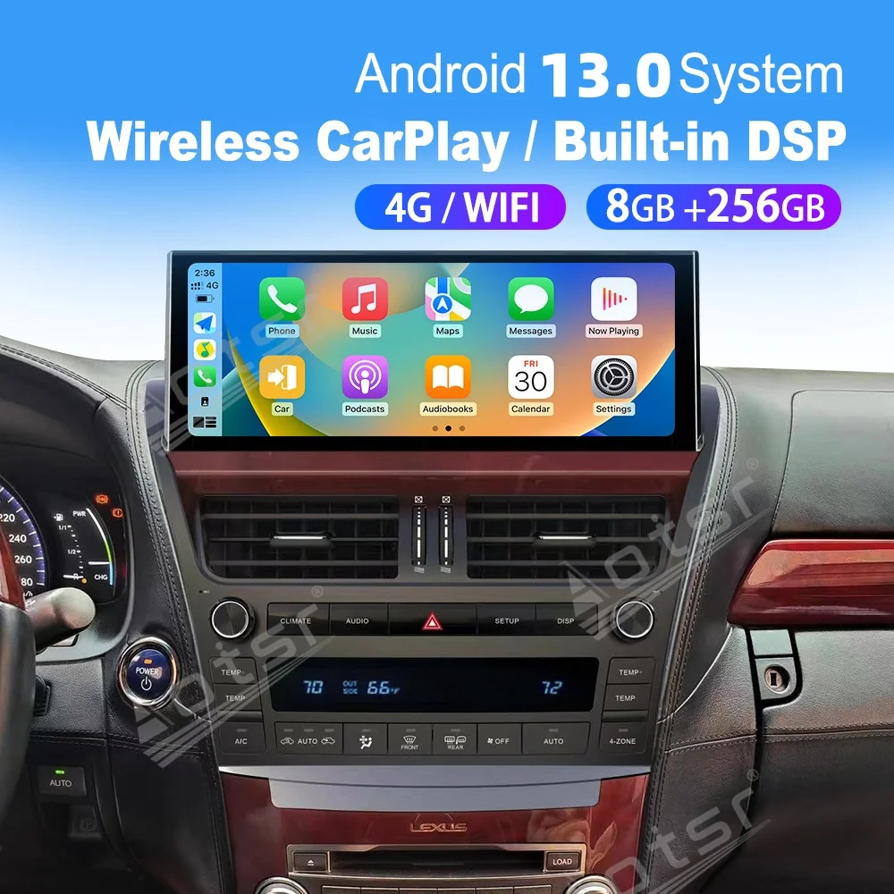 

1920*720 12,3 "360 камера Carplay 6G + 128G Android 12 автомобильный DVD-плеер мультимедийный GPS для Lexus LS460-LS600 2006-2012 стерео радио