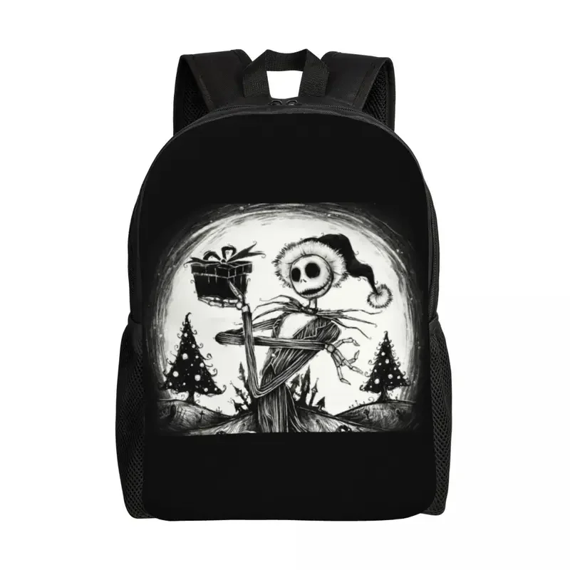 

Custom Jack Skellington Travel Backpack Men School Computer Bookbag The Nightmare Before Christmas College Student Daypack Bags