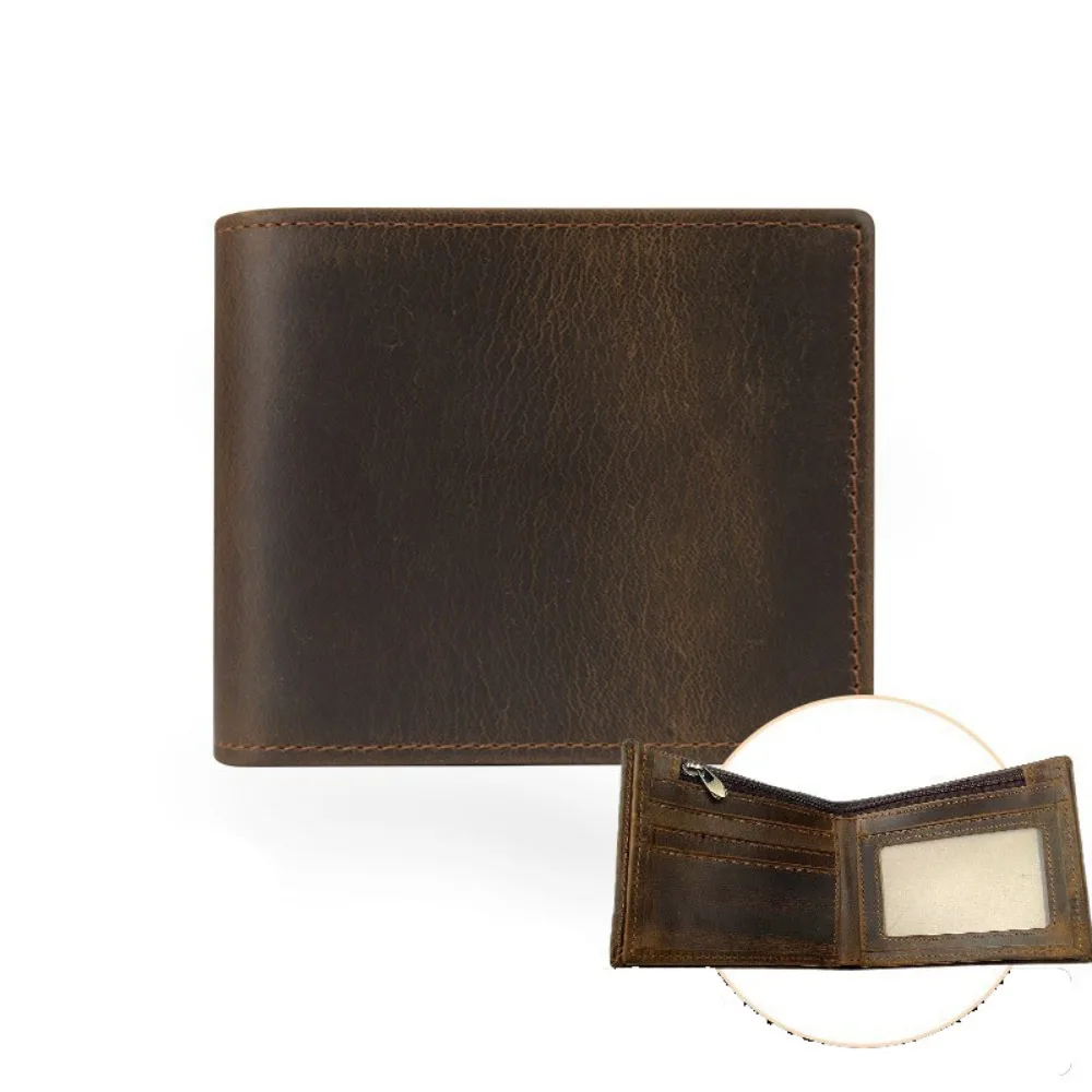 

Luxury Vintage Genuine Leather Wallet Multi-Card Slot Handmade Short Wallet Lightweight Slim Design Coin Purse Daily Carry