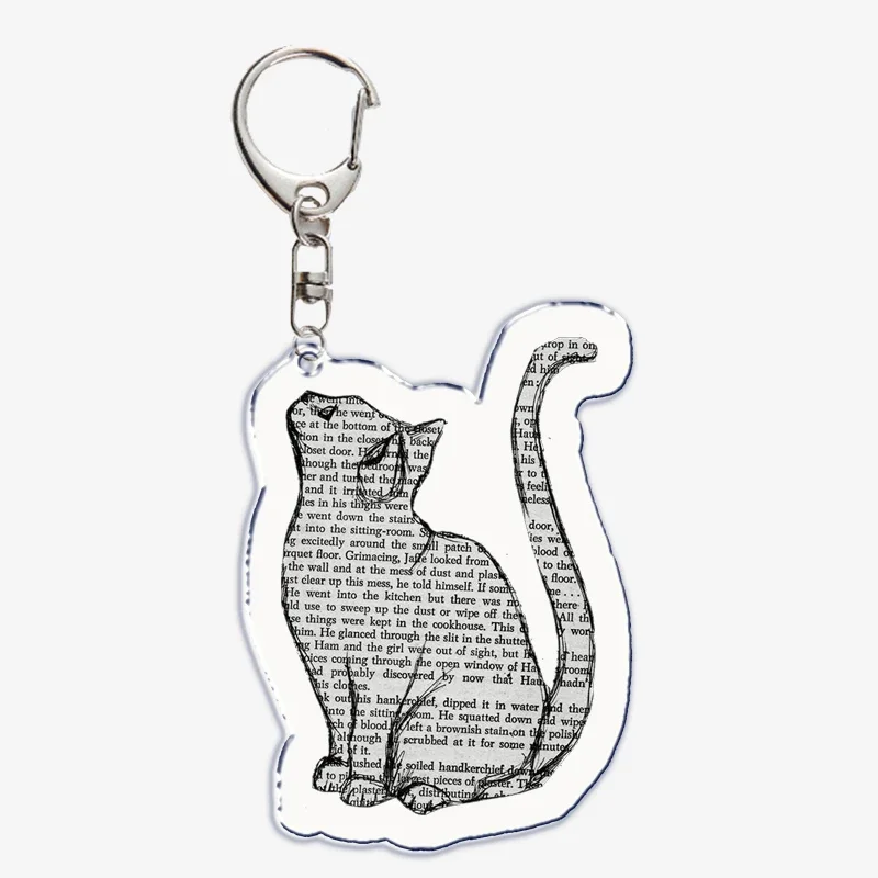 Cute Black Cat Blep Tongue Acrylic Keychain Not Talk To Me I Am Angry Keyring Key Ring Chains for Bag Pendant Aaccessories Gift