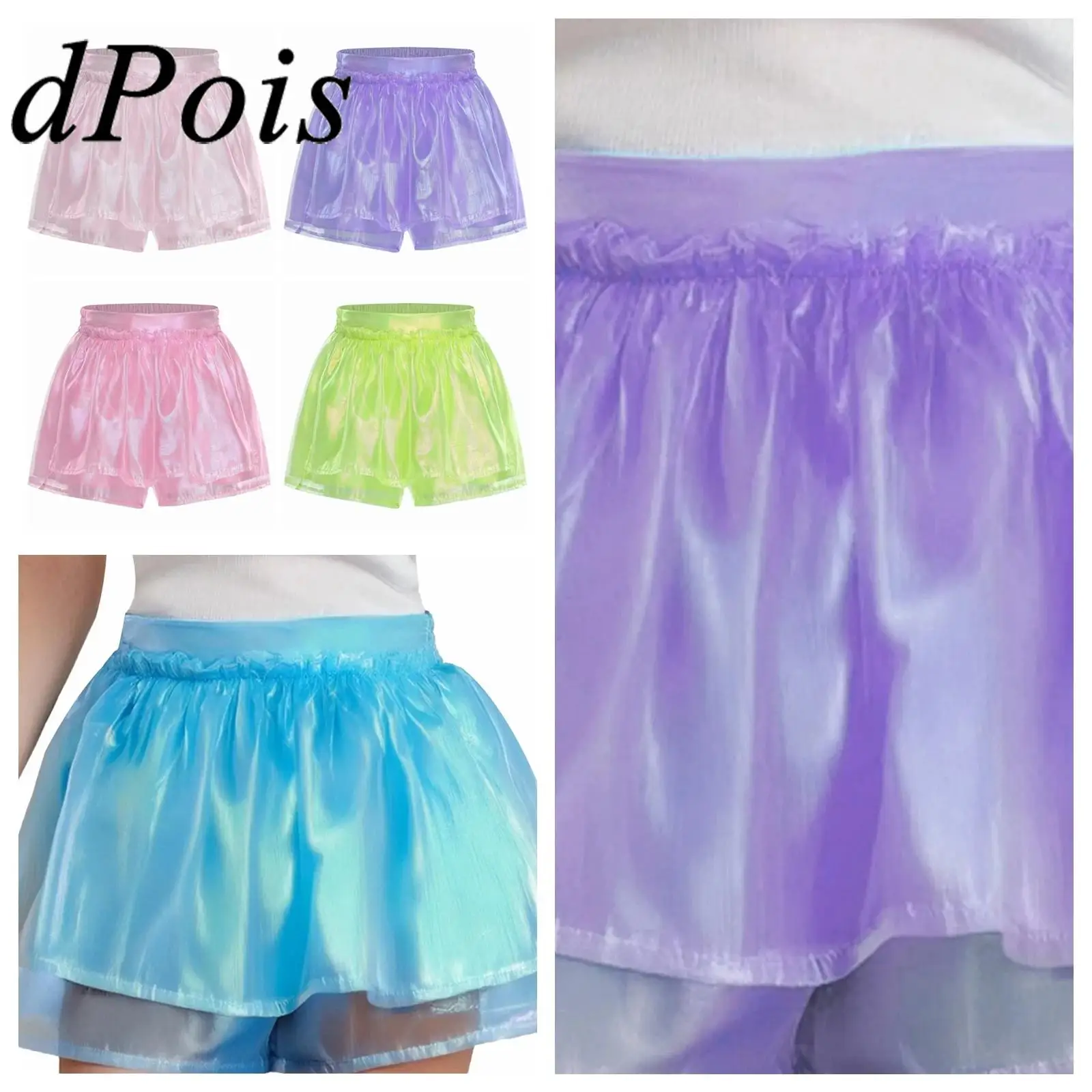 Crianças calças quentes meninas shorts brilhantes jazz dança culottes hiphop streetwear dança palco desempenho rave festa traje