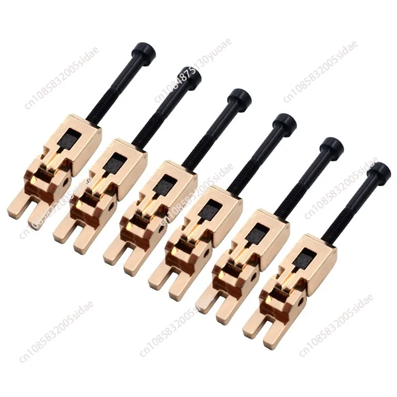 Set of 6 Double Locking System Locked Saddles for Floyd-Rose Guitar Tremolo Bridge(Golden)