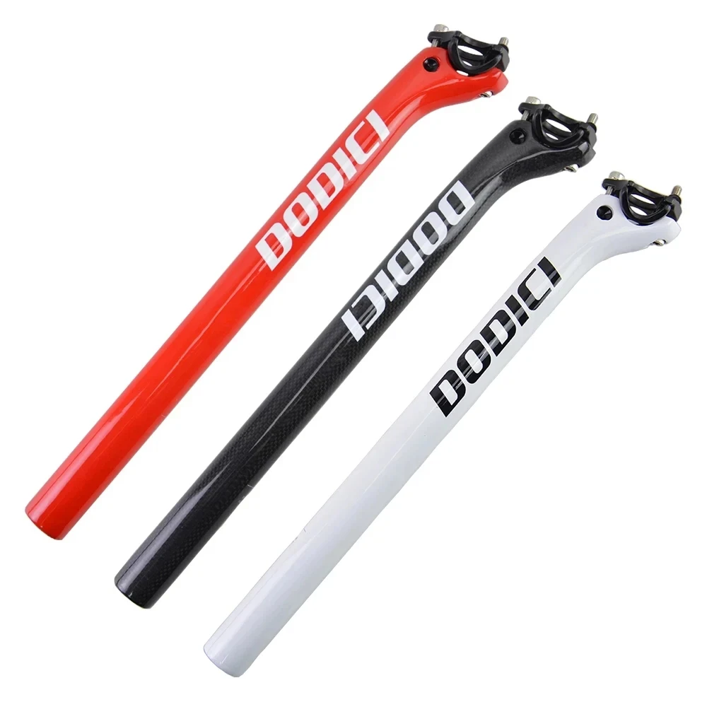 DODICI-Ultra Light Carbon Fiber Bicycle Seat Post, Mountain Bike, Road, Glossy T-800, 27.2, 30.8, 31.6x350, 400m, 3K