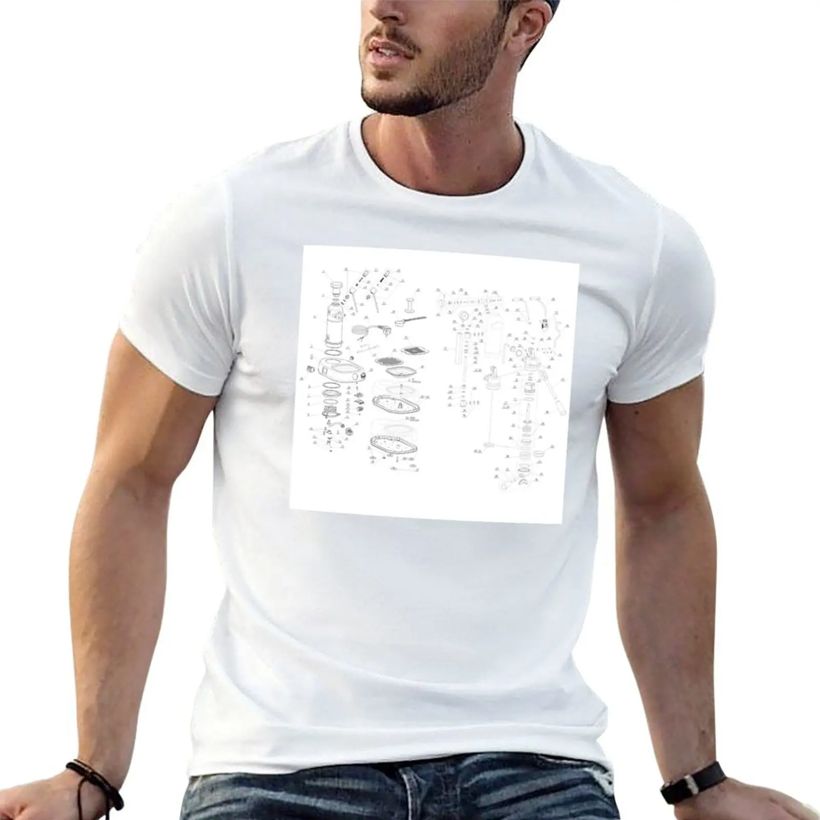 

La Pavoni Professional Patent Drawing T-Shirt black cotton t-shirt plain for man package t shirts for man pack white T-Shirt