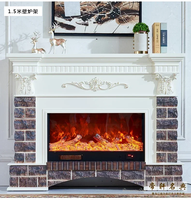 

Европейский и американский ретро-каминный портал-витрина с имитацией пламени