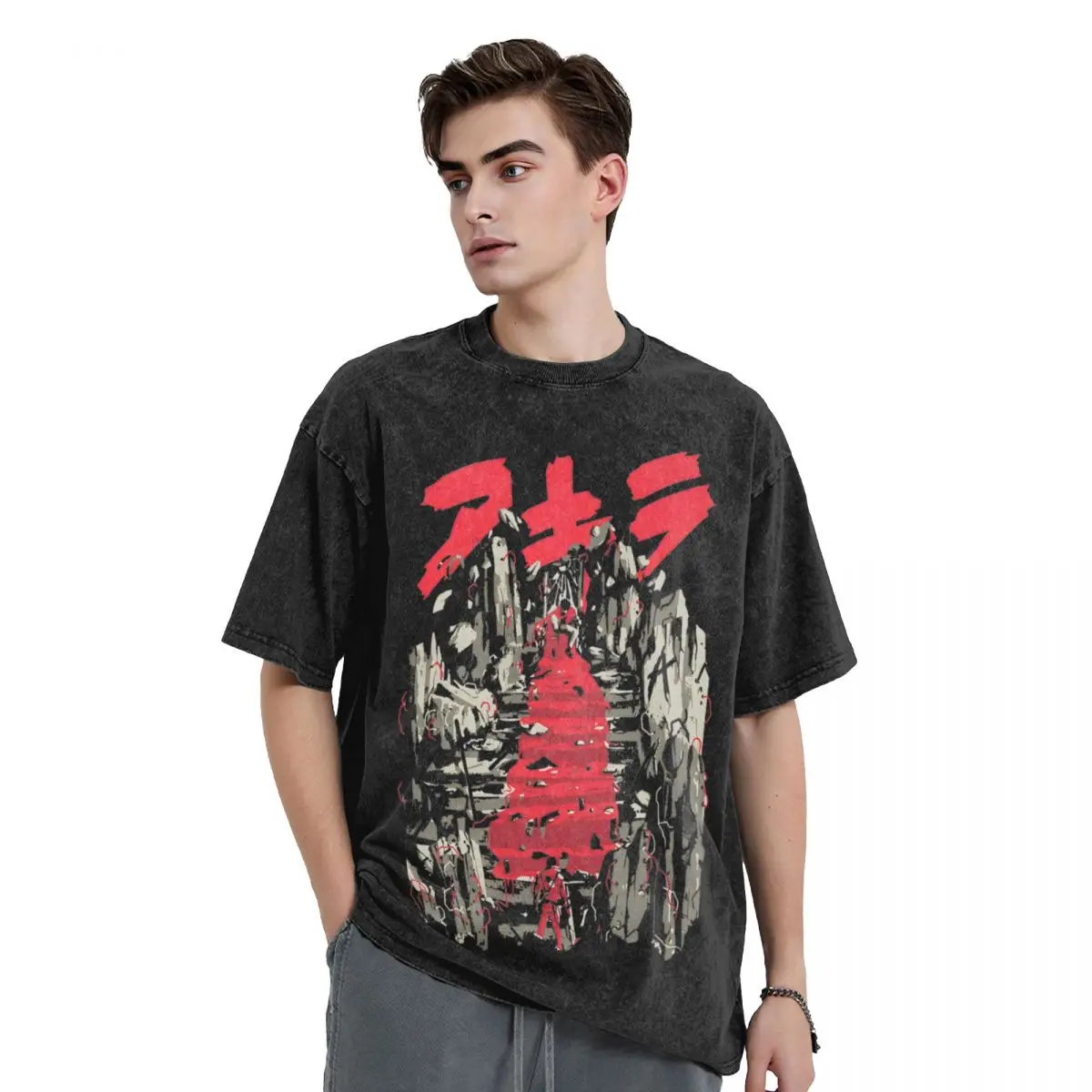 Vintage Katsuhiro Otomo Memories Washed T Shirts Streetwear Vintage T-Shirt Akira Tee Shirt Men Women Cotton Oversize Printed