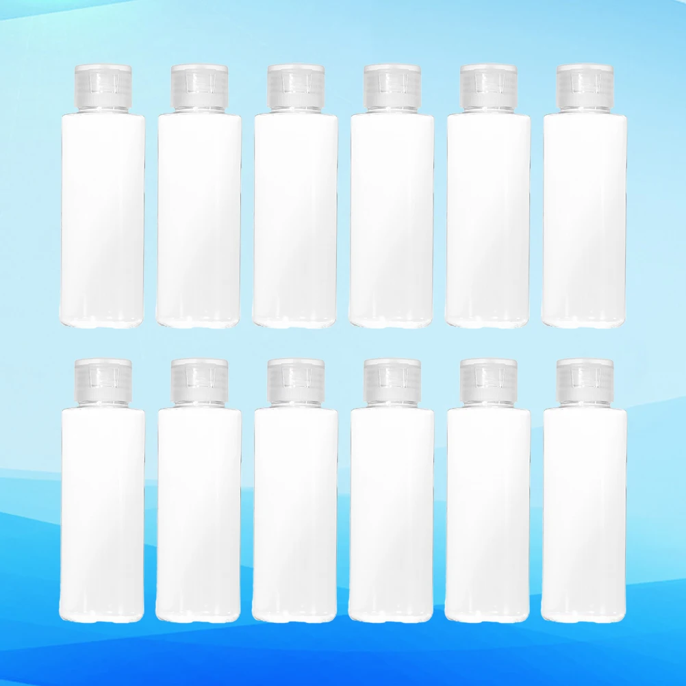

12pcs Refillable Travel Emulsion Bottle Subpackaging Cosmetics Container Portable Lightweight White Mini Bottle For Lotion