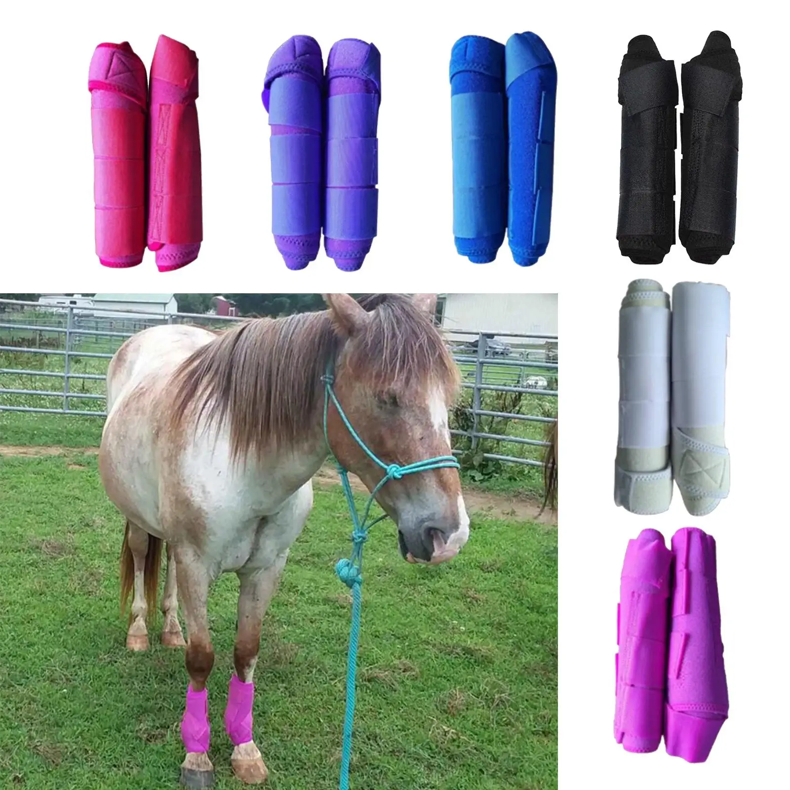 Horse Tendon Boots ive Equine Sport Boots, Horse Jumping Boots, Lightweight with Breathable Soft for Showjumping Training