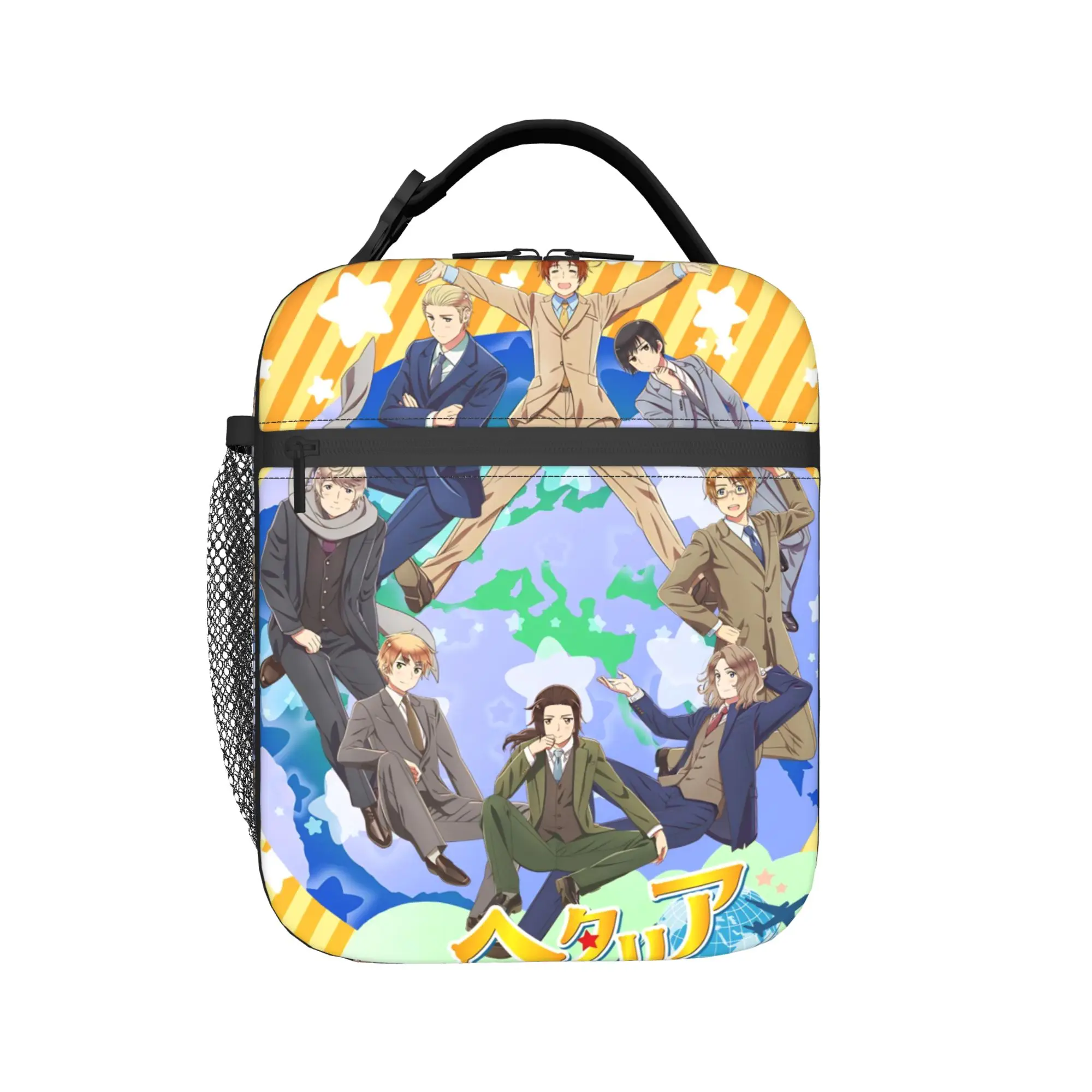 Hetalia Axis Powers Insulated Lunch Bag for Men Women  Food Bag Portable Thermal Cooler Lunch Boxes For Picnic