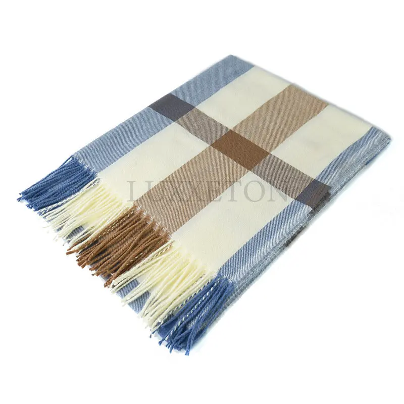 Luxury Plaid Scarf Winter Warm Cashmere Women Long Pashmina Foulard Female Scarves Lady Tassel Shawl Wraps 2022 Design New