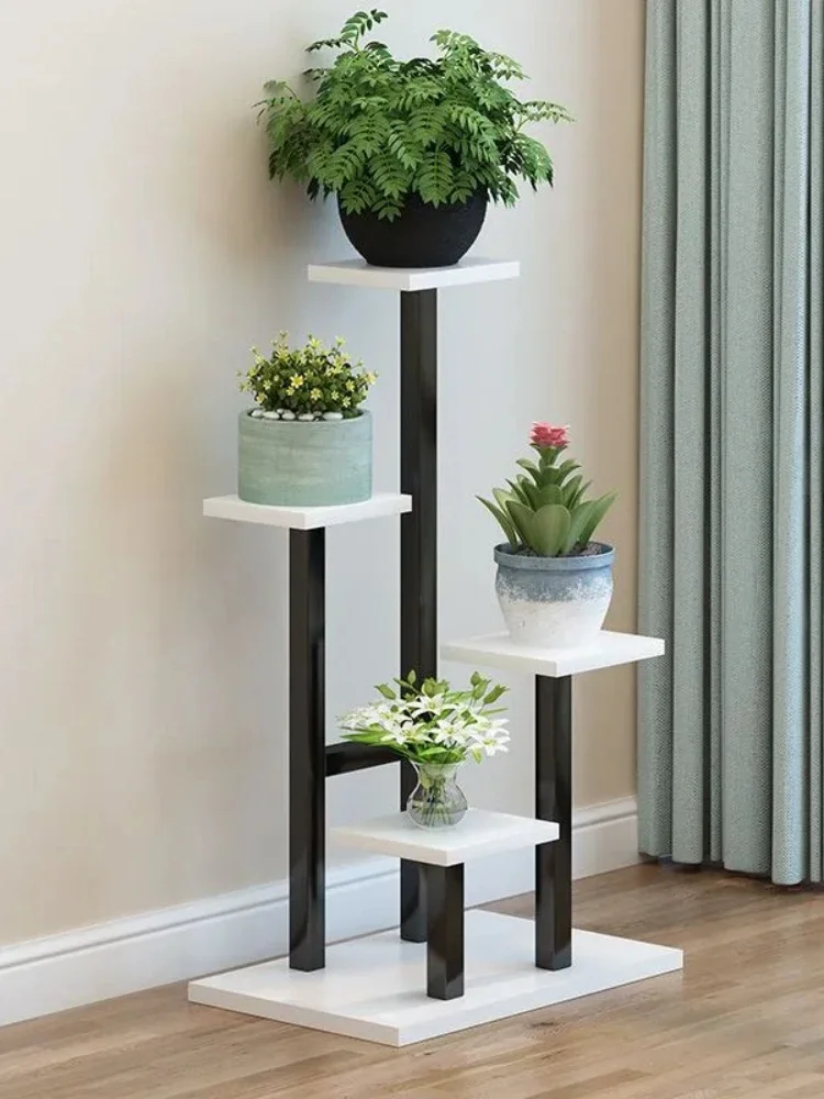 Cordlal Shining Plant Stand and Flower Stand 5 Tier Flower Shelf Planter Rack Storage Organizer Display Indoor Garden Balcony