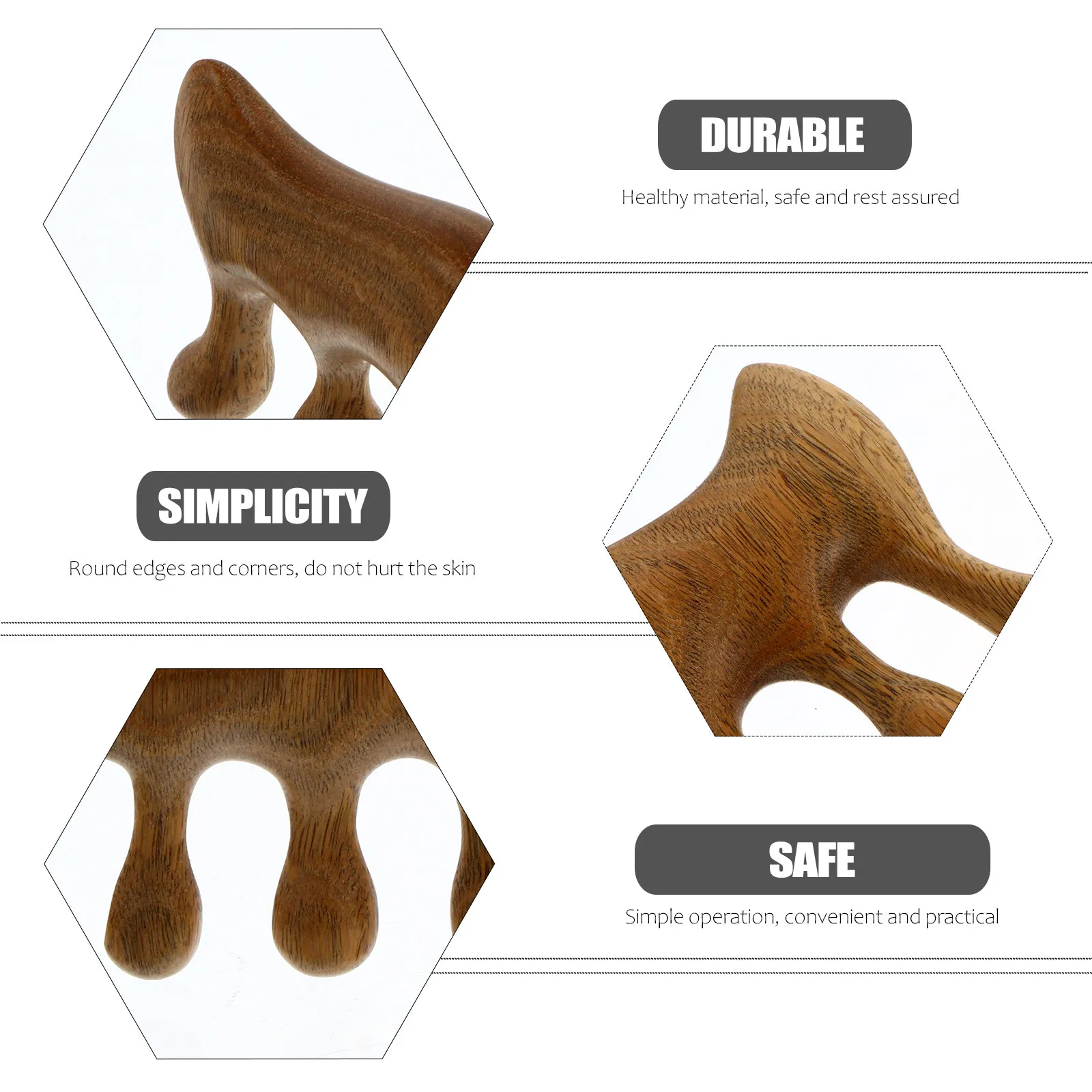 

Wooden Channel Massage Comb with Polished Edges for Stress Relief Blood Flow Improvement Multi-Purpose Scalp and Body Therapy