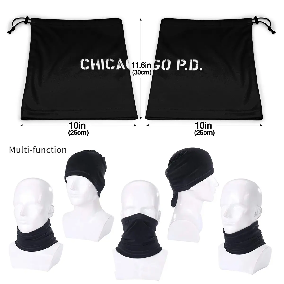 Chicago P.D. Politie Afdeling Fire Hank Voight Dept Tv Serie Microfiber Neck Gaiter Bandana Sjaal Mannen Vrouwen