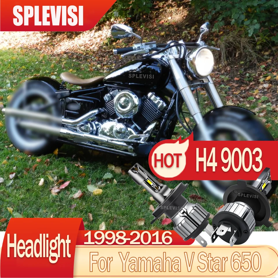

h4 led motorcycle headlight Instant Start No Delay For Yamaha V Star 650 1998 1999 2000 2001 2002 2003 2004 2005 2006 2007-2016