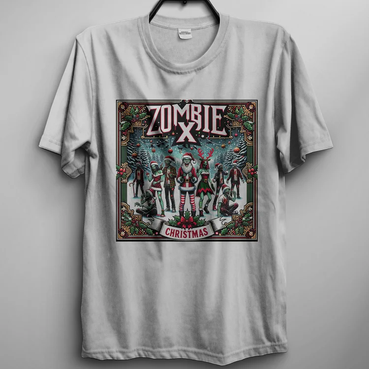 Christmas of the Undead A Festive Zombie Wonderland Rare Black Tee