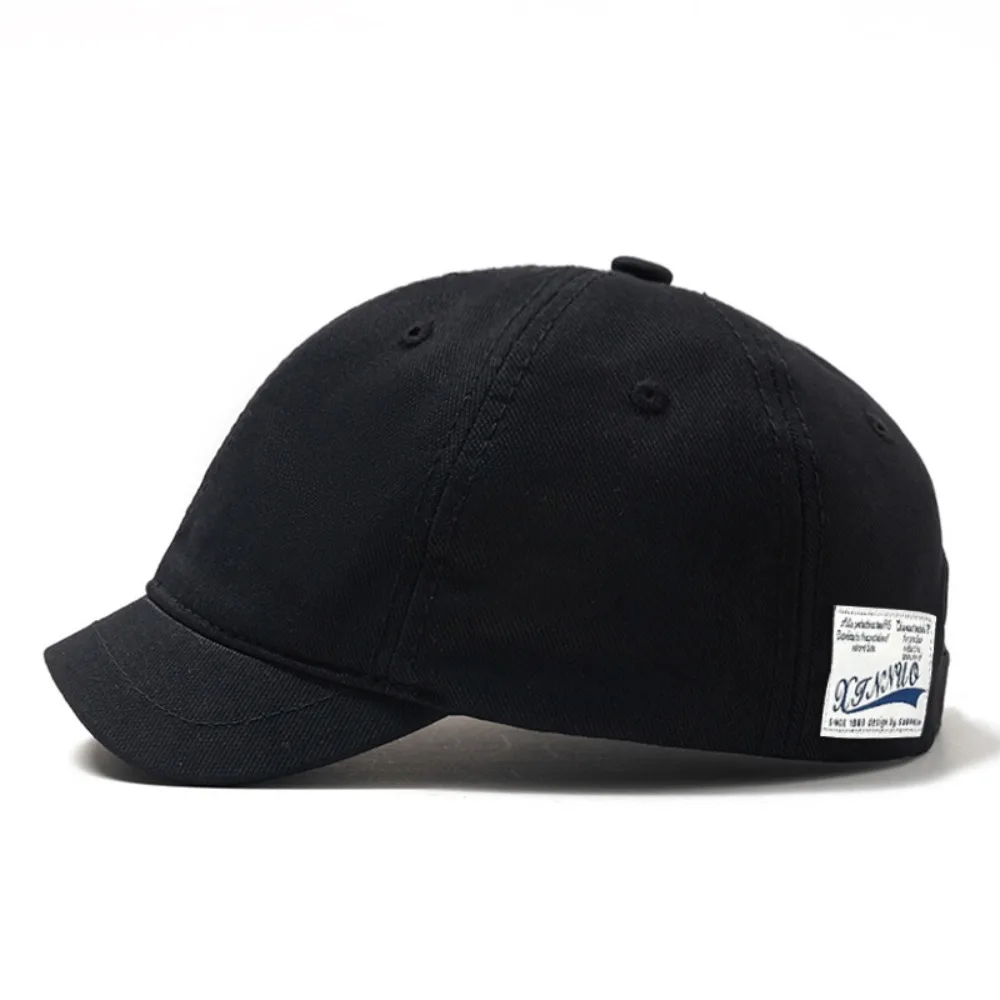 Casual Short Brim Baseball Cap Adjustable Nylon Dad Hat Cotton Fastener Tape Sunscreen Hat Men Women