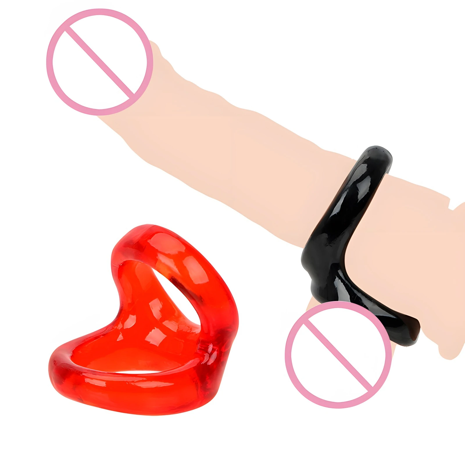 

Double Lock Penis Ring Ball Stretcher Ejaculation Delay Scrotum Ring Male Enhancer Paired Rings for Couples Toys for Adults 18+