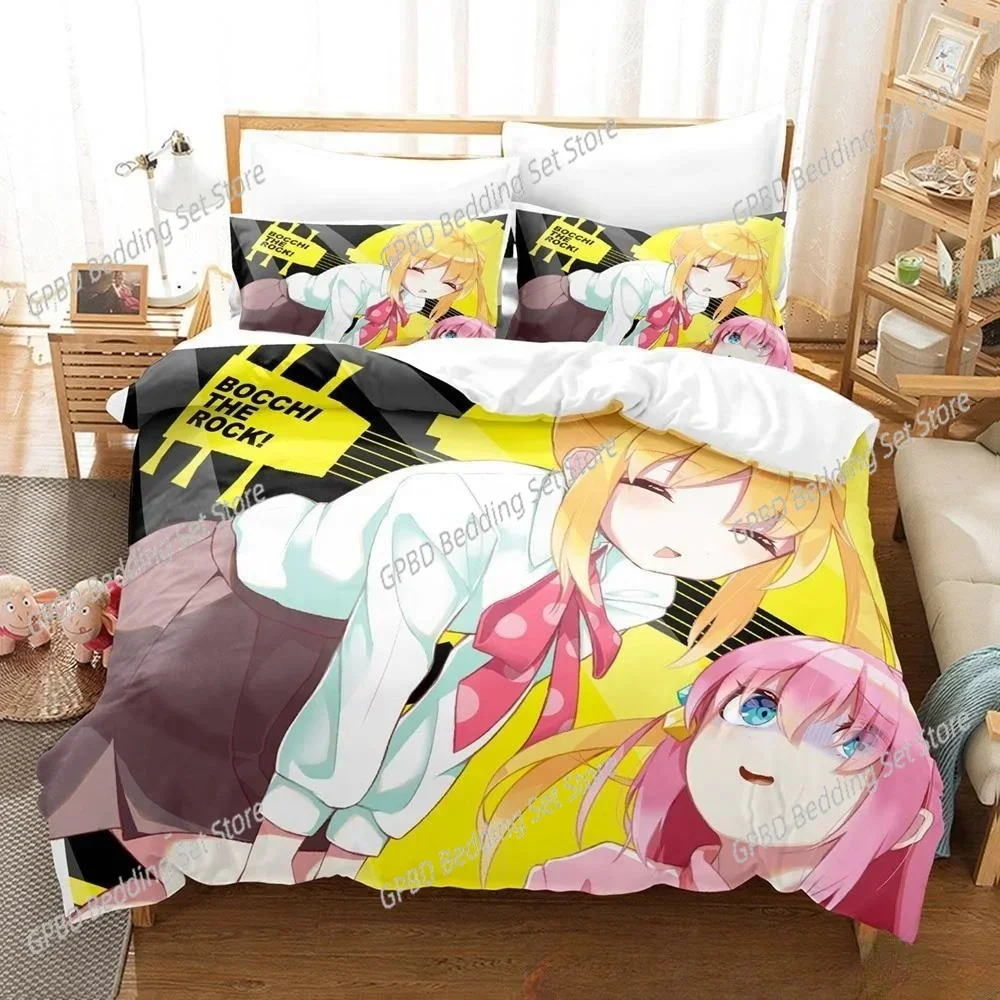 3D Printed Anime BOCCHI THE ROCK! Bedding Set Bedroom Soft Modern Bedspreads Comefortable Duvet Cover Quilt Cover And Pillowcase