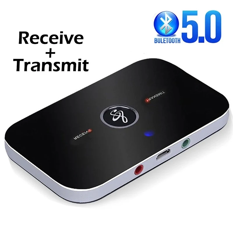 2 In 1 Bluetooth 5.0 Audio Transmitter Receiver with 3.5mm AUX Jack RCA USB Dongle Music Wireless Adapter For Car PC TV Earphone