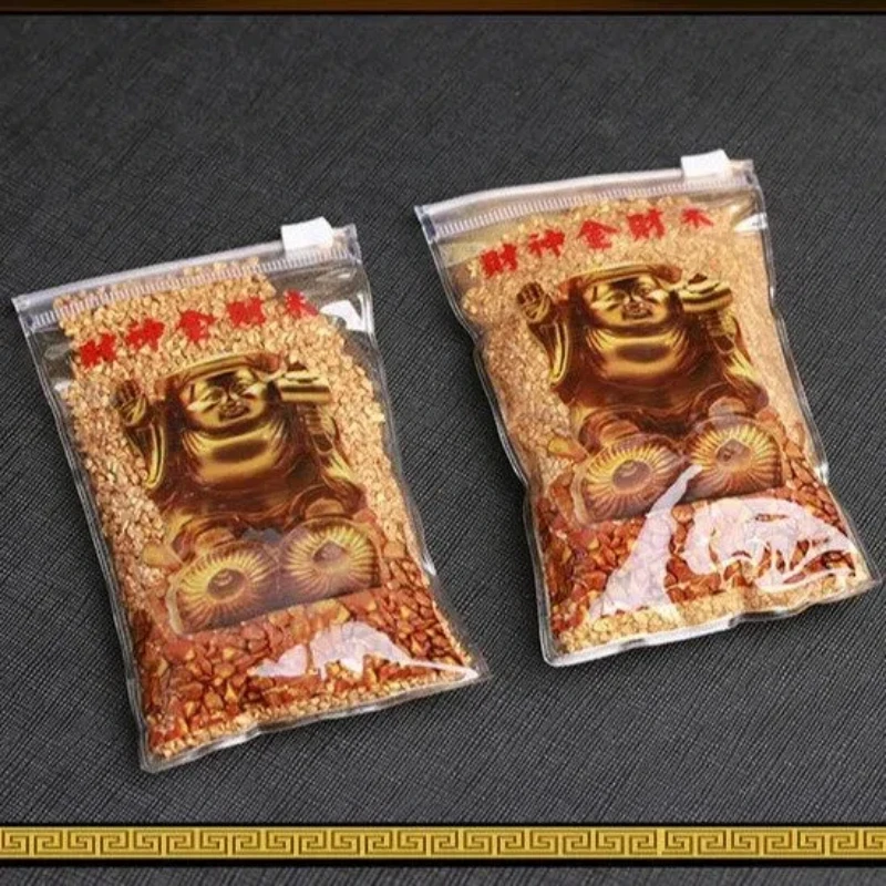 Bagged God Of Wealth Gold Rice For Placing At The God Of Wealth Altar To Receive Wealth And Pray For Blessings