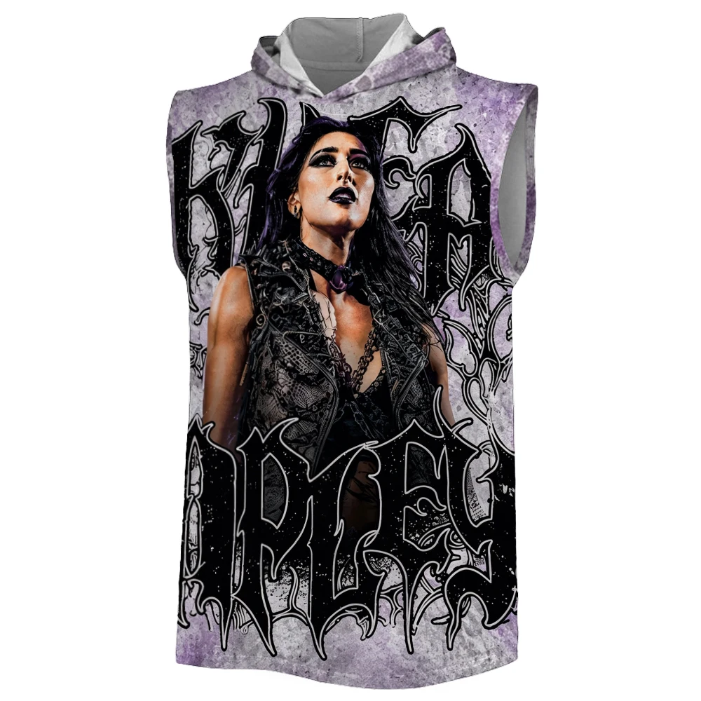 Men's White Rhea Ripley Superstar Hooded Tank 3D Print Breathable Gym Tank Top Youth Sports Casual Sleeveless Hoodie 2026