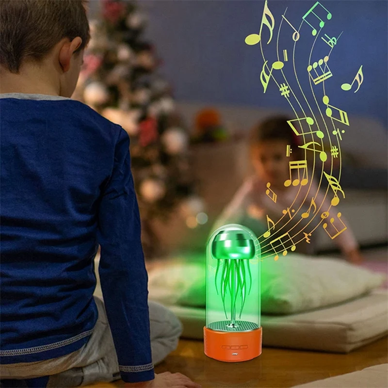 New Creative Jellyfish Bluetooth Speaker Colorful Lamp Octopus Audio Mini Portable Subwoofer Bedroom Decoration Gift