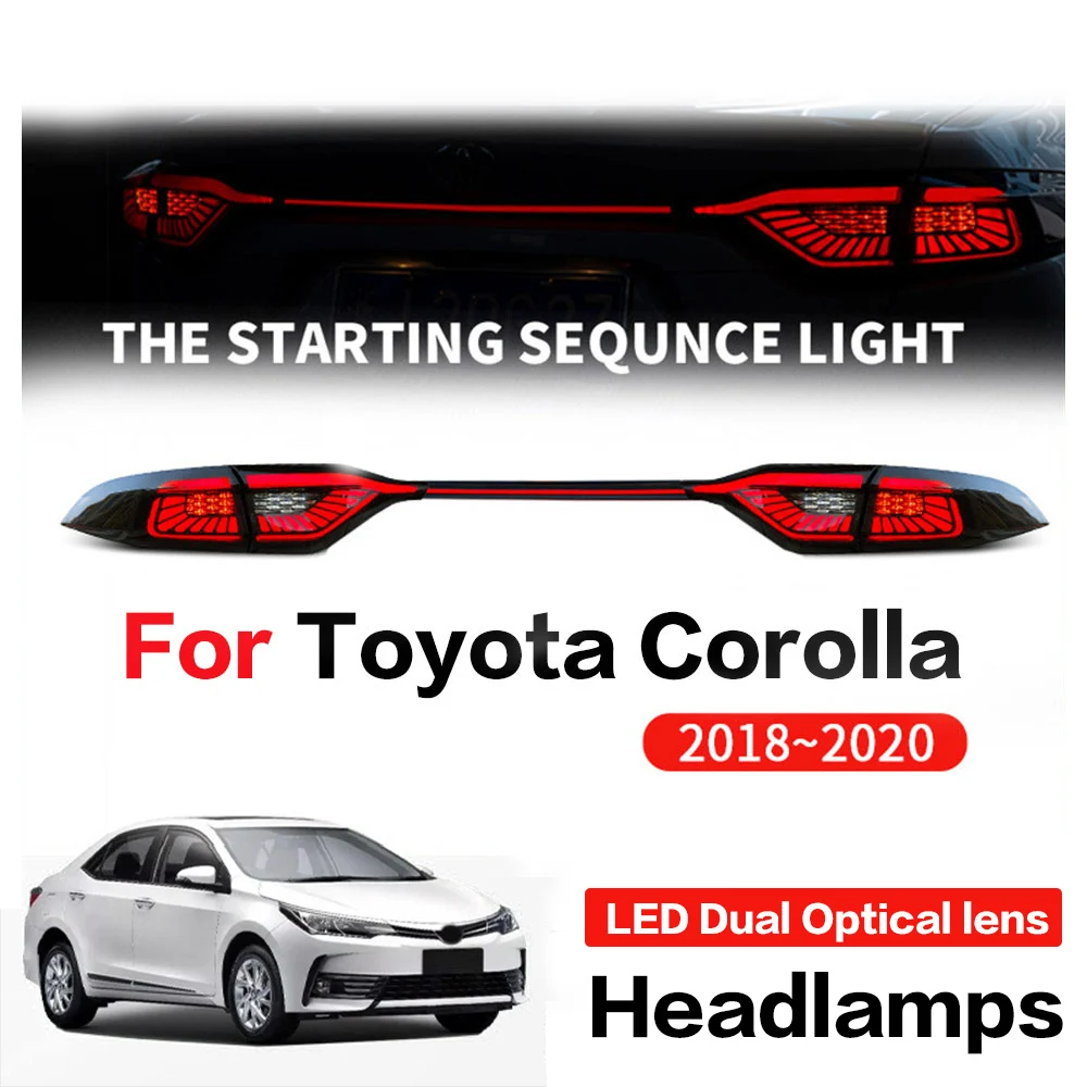 

Car LED Tail Light For Toyota Carola 2018-20 Auto LED through TailLamp Assembly streamer Steering US version modified Accessorie