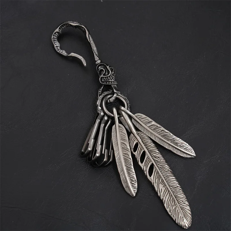 Bohemian Turquoise Fashion pendant Feather Tassel Keychain for Bag Plush Key Chain