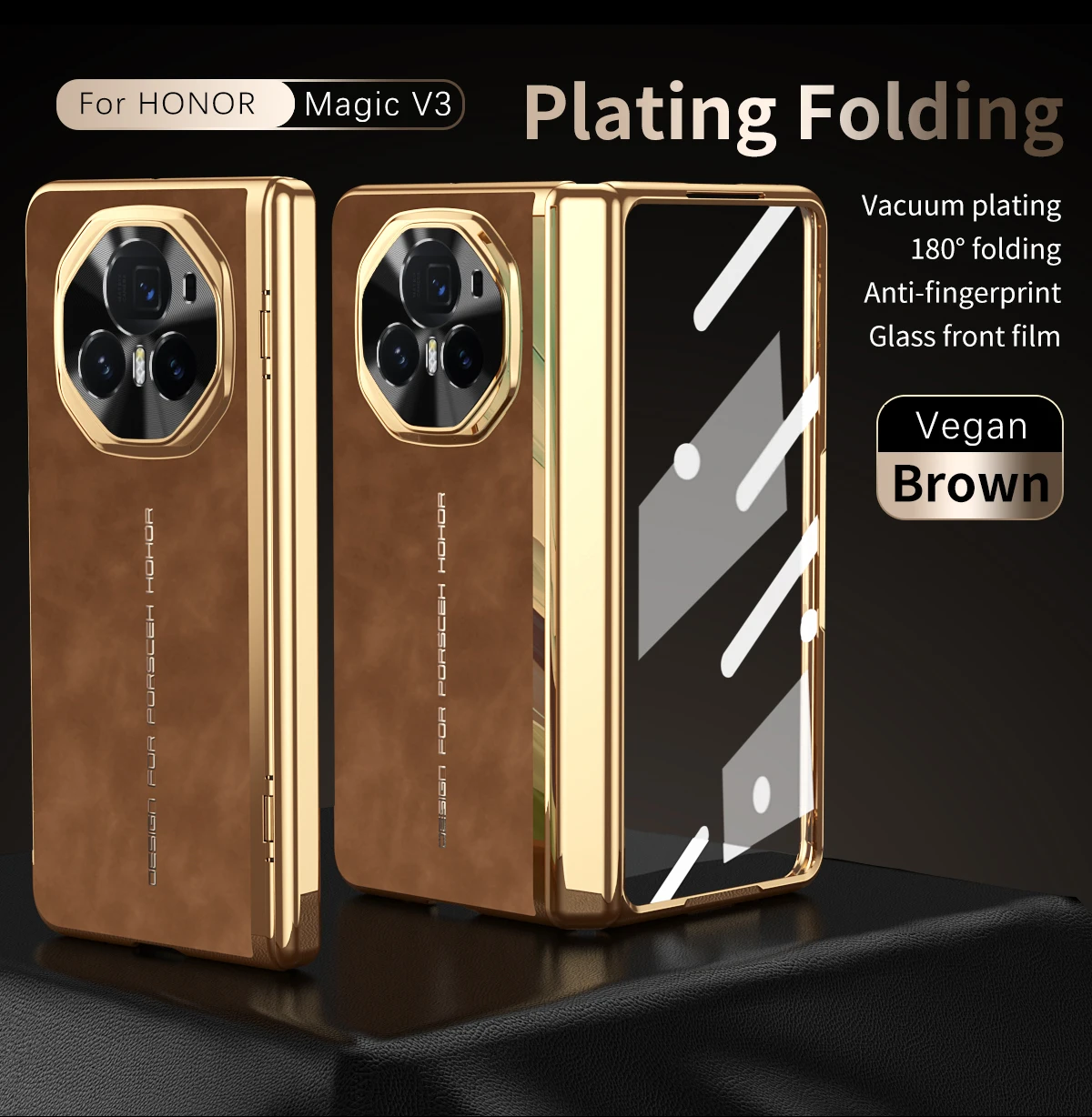 

For Honor Magic V3 Folding leather Case front screen protector Shell Film All-in-one Ultra-thin Cover For Honor Magic v3 shell