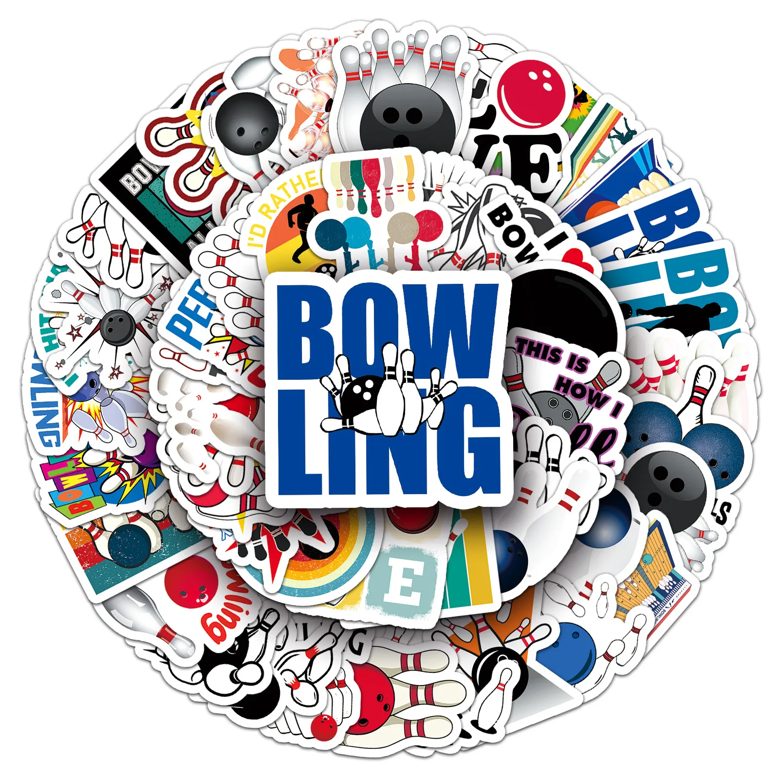 50 pçs boliche doodle personalizado esportes criativo guka diy skate bagagem adesivo à prova dwaterproof água crianças brinquedo