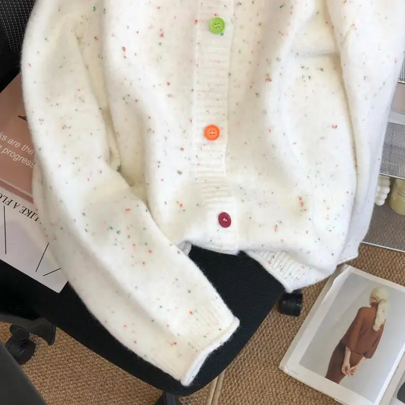 الأزهار محبوك سترة Jaet المرأة ربيع الخريف فضفاضة كسول Sle ملابس خارجية طويلة Sve طول منتظم #3