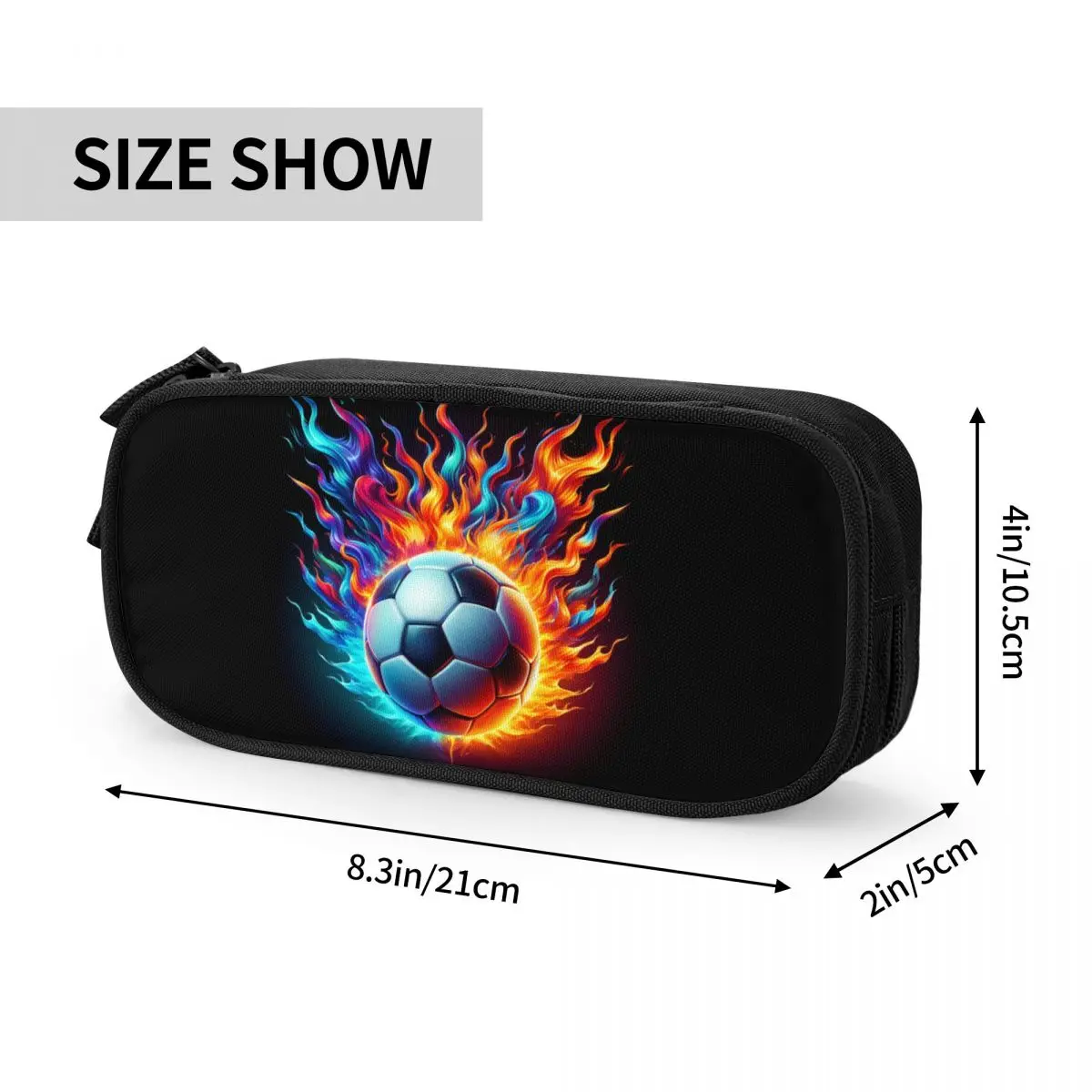 Customized Burning Football Soccer Korean Pencil Case Girl Boy Large Storage Flames Flaming Pencil Box Students Stationery