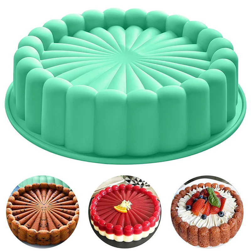 10Inch Charlotte Cake Pan Silicone Cheesecake Nonstick Round Silicone Baking Mold Cake Molds for Strawberry Shortcake Tart Pie