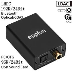 eppfun Le Audio Bluetooth 5.4 Receiver with Aptx Lossless/LDAC/LHDC, 192K/24bit Wireless Adapter with Optical/Coaxial