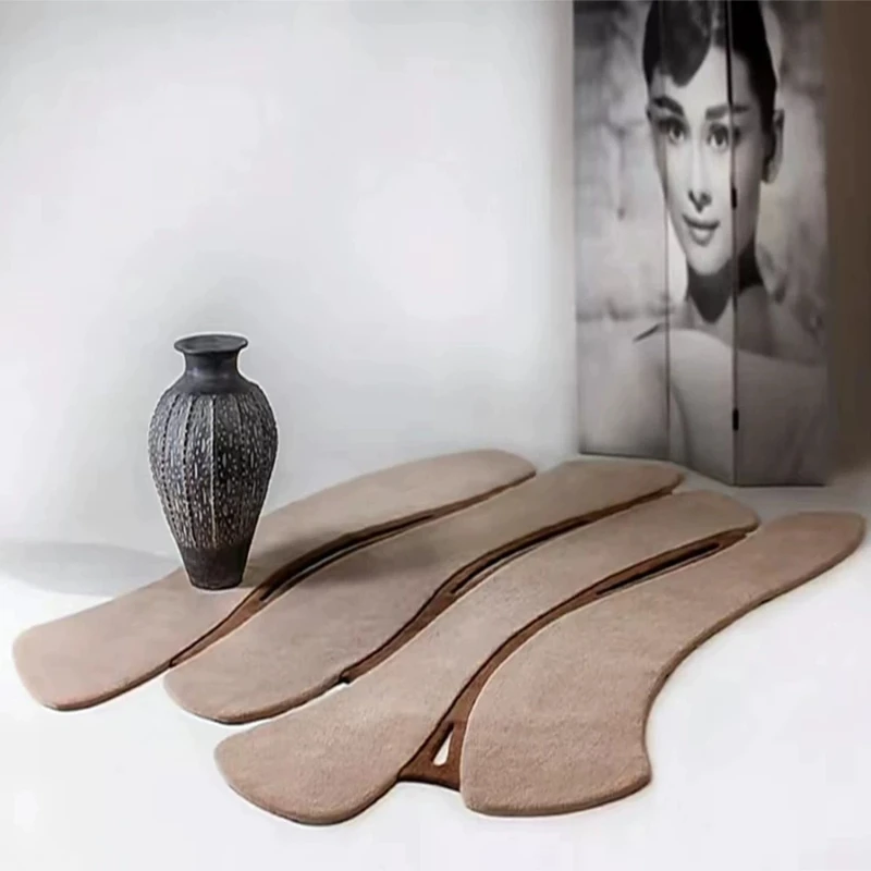 Handmade wool carpet household living room bedroom decoration special-shaped floor mat thickened irregular modern simplicity
