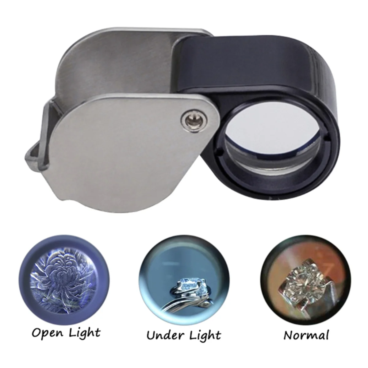 ABNJ Mini Folding Magnifier 14x Jewelers Eye Glass Magnifier Pocket Handheld Tools Portable Glass Gift