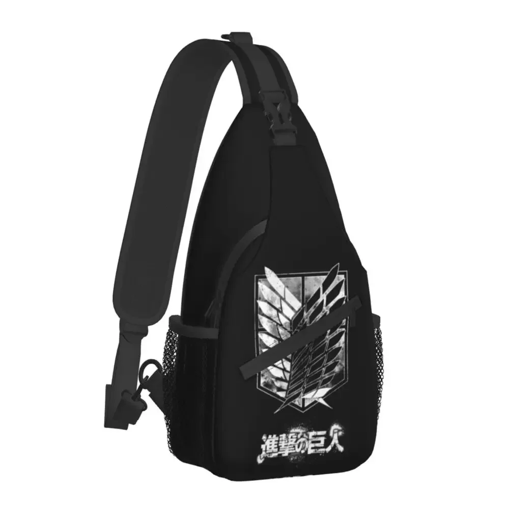 Anime Manga Attack On Titan Sling Crossbody Chest Bag for Men, Fashion Wings of Freedom Initiated Backpack for Traveling