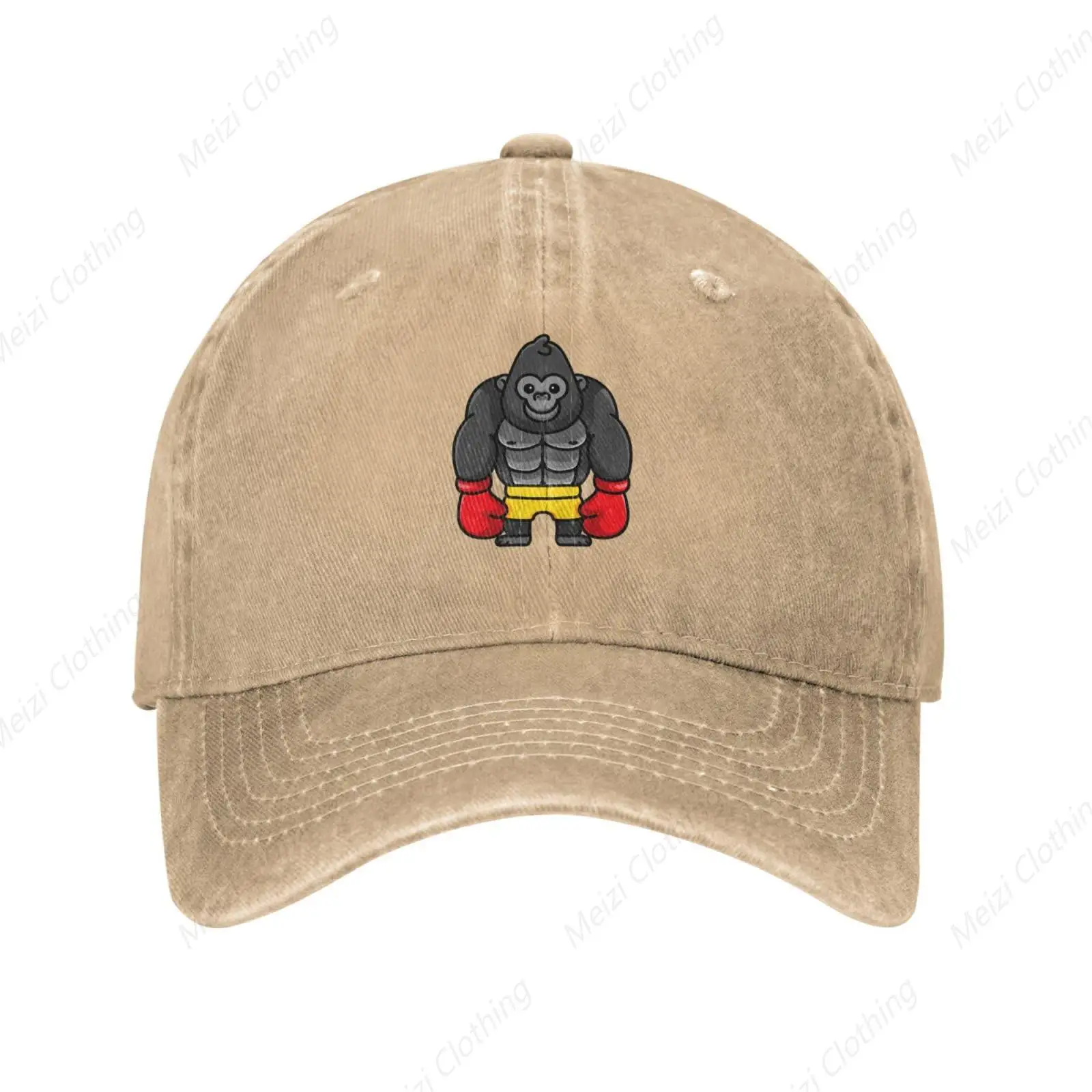 

Monkey with boxing gloves printed baseball cap women's men's hat retro truck driver dad cowboy hat