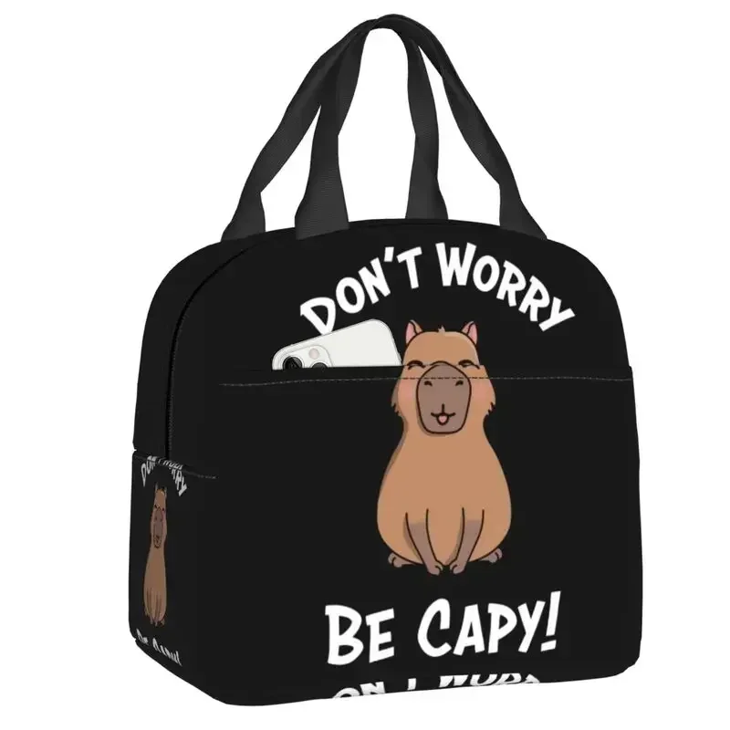 Capybara Swimming Lunch Box for Women Leakproof Cooler Thermal Food Insulated  Bag School Children Student Picnic Tote Bags