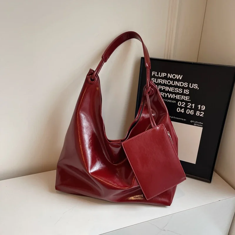 

Хит продаж 2024, женская сумка-тоут из искусственной кожи, однотонная, красивая, модная сумка на плечо, мягкая, простая дизайнерская сумка с швейной нитью