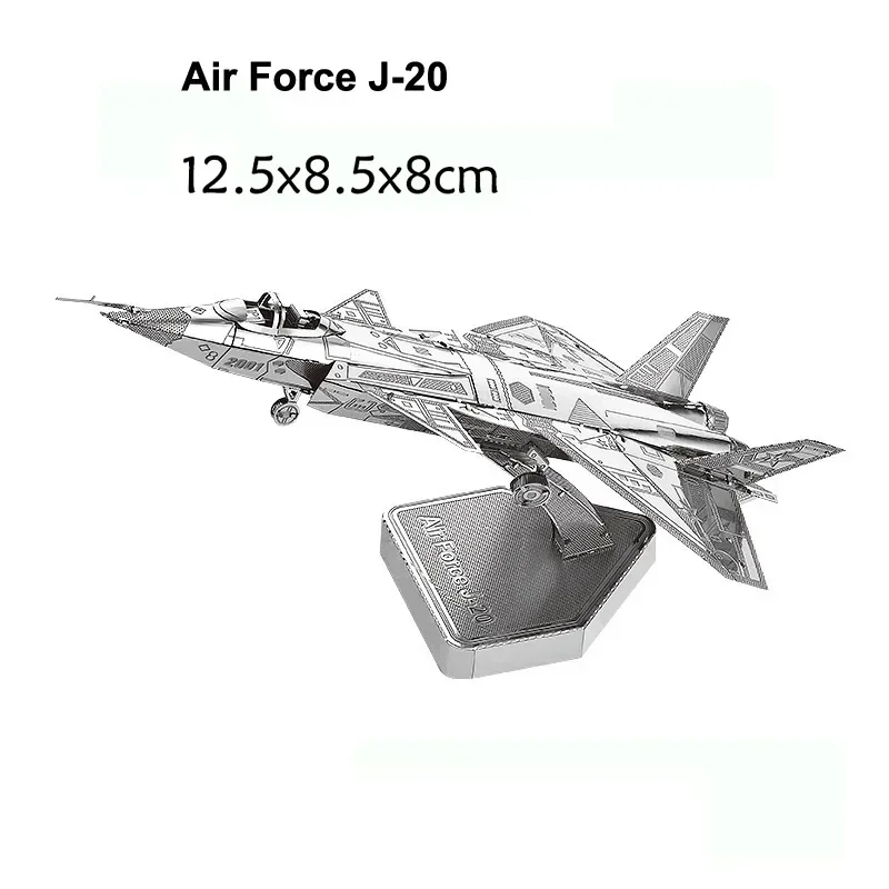 Mini 3D Fighter Metal Model Assemble Toys J-10B J20 Aircraft UFO Comanche Straight Aircraft Jigsaw Gift Education Toy for 14+