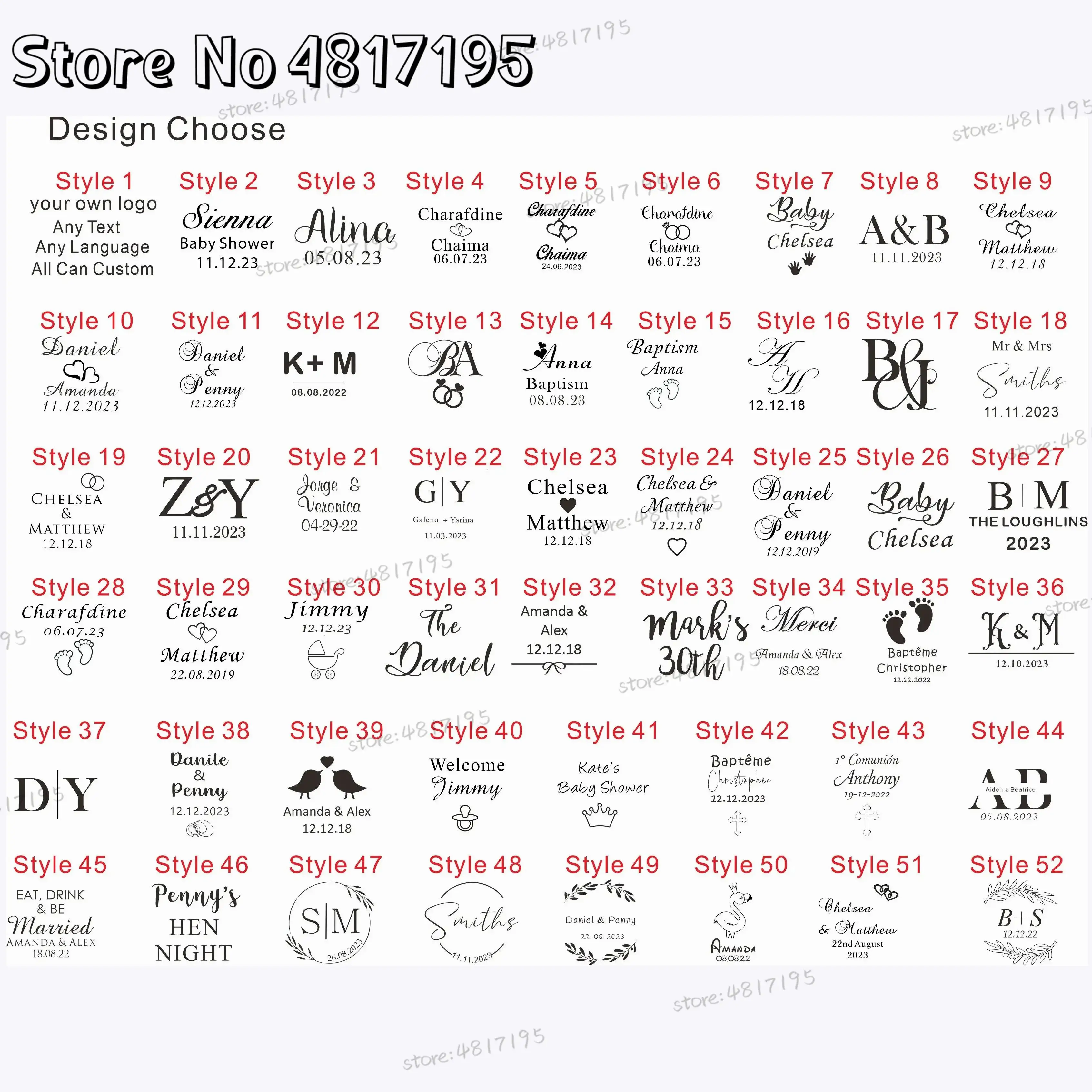 アクリル製のパーソナライズされた愛の心のタグ,20個,50個 - Baby Clothing Tags のレビューと価格