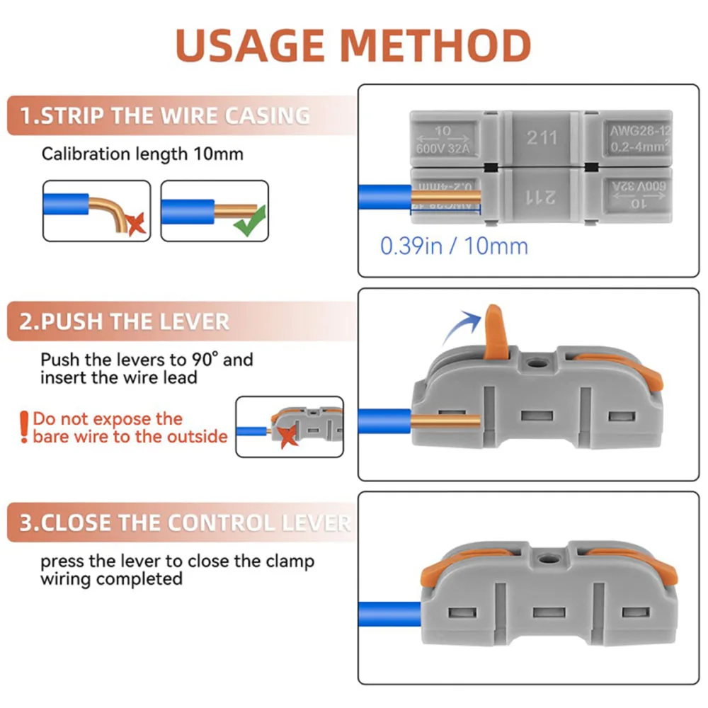 35 قطعة موصل سلك طرفي لتوصيل صيانة الدائرة أو الاتصال وإصلاح، 28-12 AWG أسلاك فاصل مدمج #5