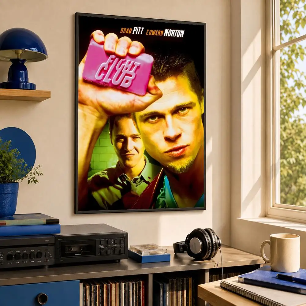 Movie F-Fight Club Poster HD PP Waterproof Wall Decor for Living Room Bedroom Gaming Room Cafe Unique Gift