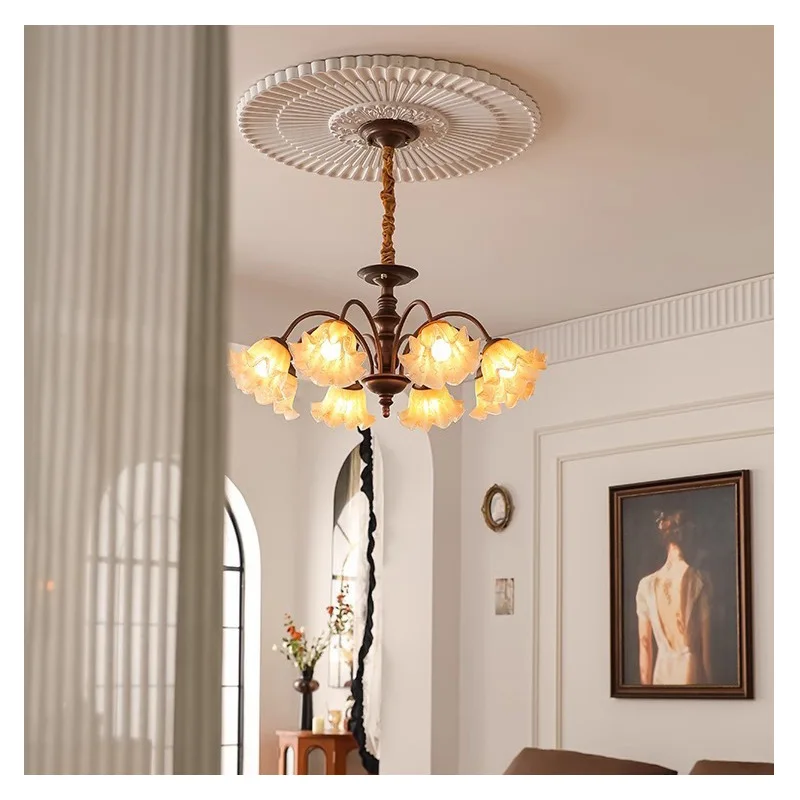 

American style, hotel, lobby, chandelier, living room, retro, atmosphere, dining room, villa, flowers